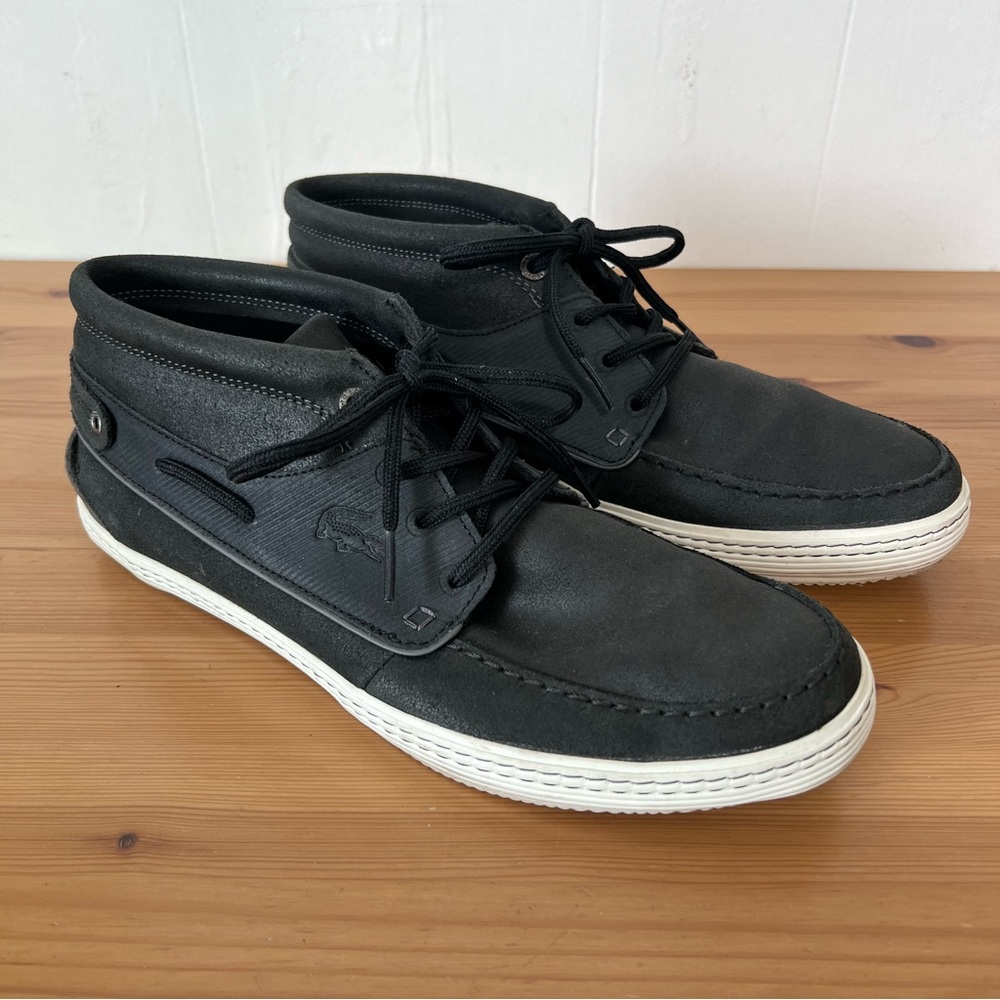 Lacoste Meyssac Deck Suede‎ Shoes Men's Size 9 Black Grey